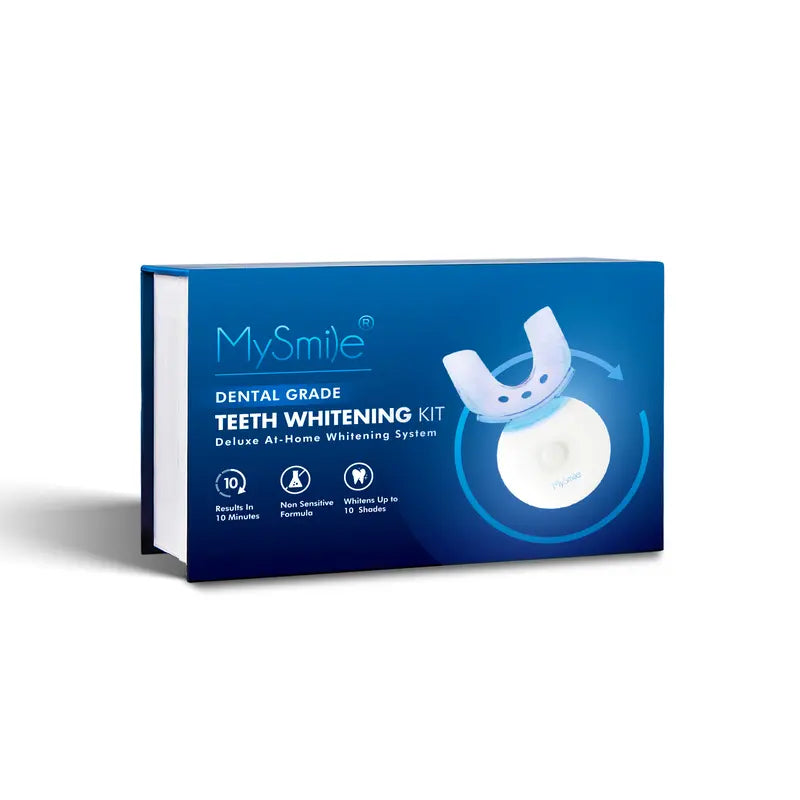 Mysmile Original Teeth Whitening Kit with 5X LED Light, 18% CP, Teeth Whitening Light with 3 Carbamide Peroxide Teeth Whitening Gel for Sensitive Teeth, Effective, Travel-Friendly, Easy to Use(Result May Vary)