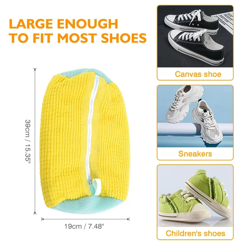 Shoes Laundry Bag Shoe Wash Bag for Washing Machine Reusable Zipper Shoe Washing Bag Sneaker Tennis Shoe Cleaner Kit Remove Dirt