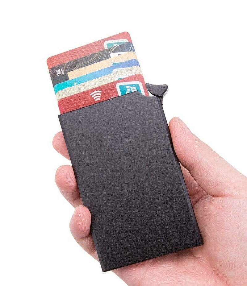 Mens RFID Blocking Slim Money Clip Carbon Fiber Wallet ID Credit Card Holder New