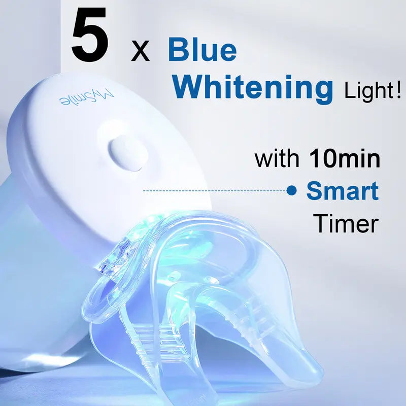 Mysmile Original Teeth Whitening Kit with 5X LED Light, 18% CP, Teeth Whitening Light with 3 Carbamide Peroxide Teeth Whitening Gel for Sensitive Teeth, Effective, Travel-Friendly, Easy to Use(Result May Vary)